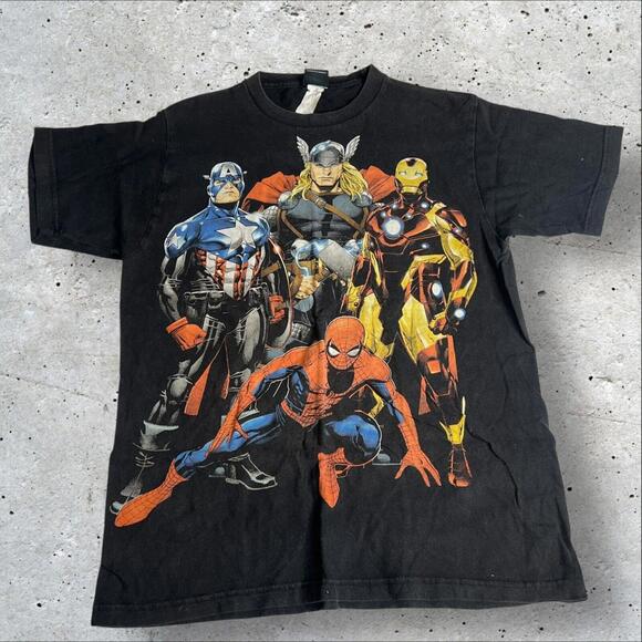 Marvel Mad Engine Avengers Spider-Man Captain America Size L - Picture 2 of 6